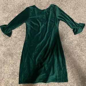 Emerald Green Velour Dress